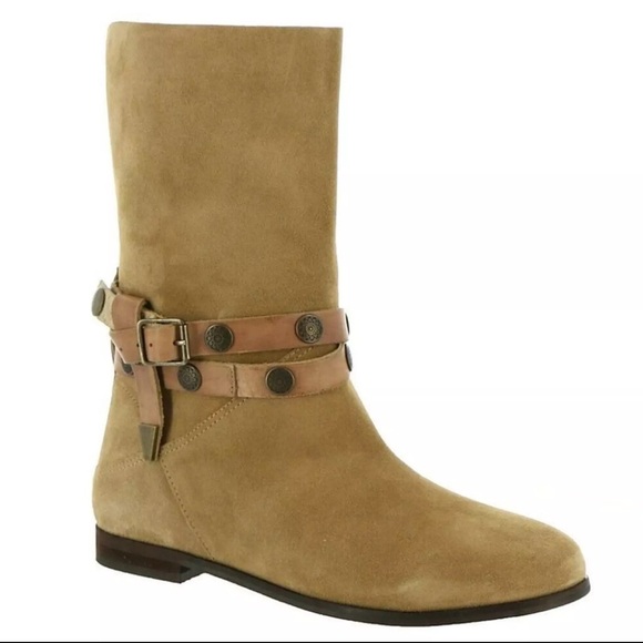 Free People Hayden Slouch Boots Women's Boots Sz39/8.5 - Suede Buckle Calf